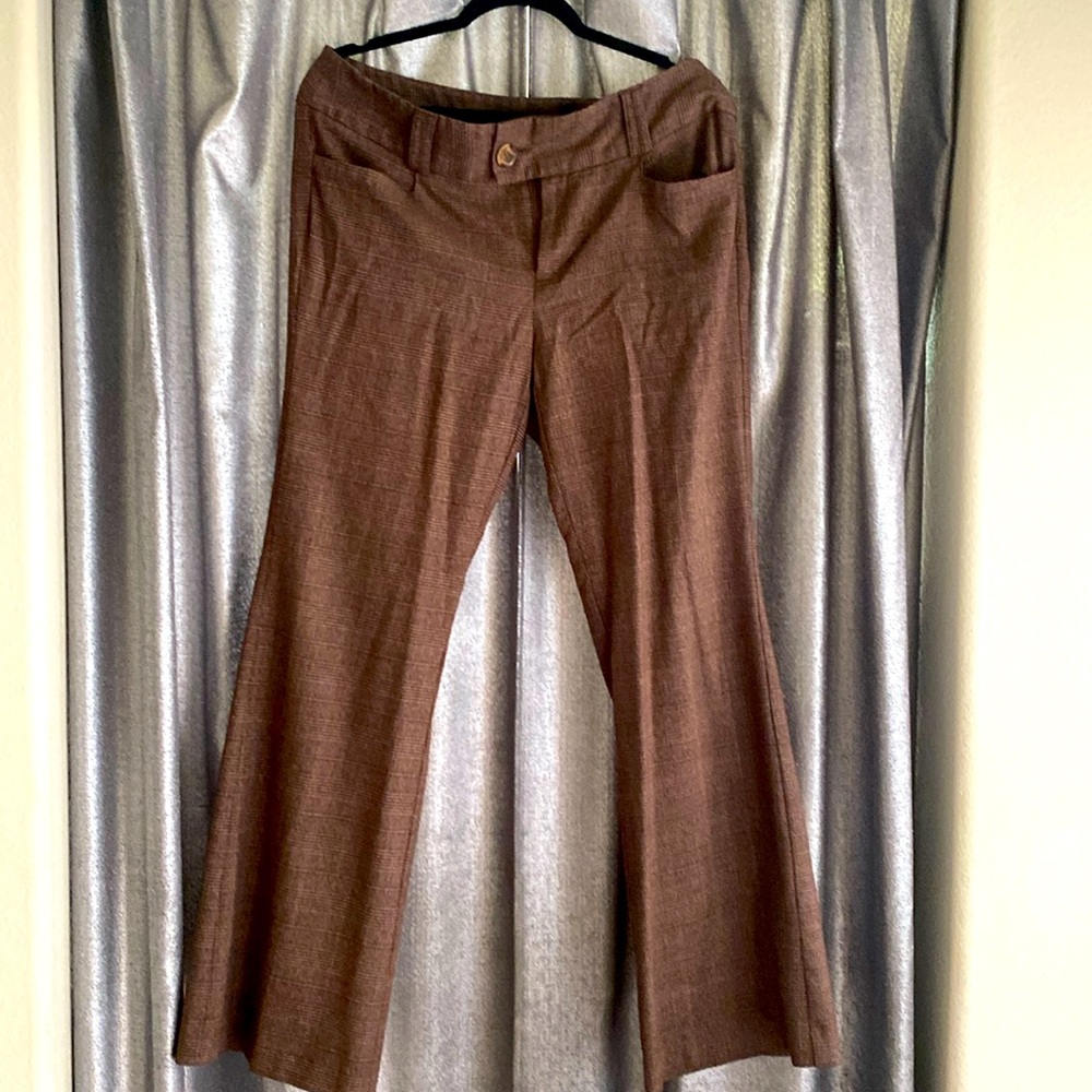 Brown plaid boot cut  pants